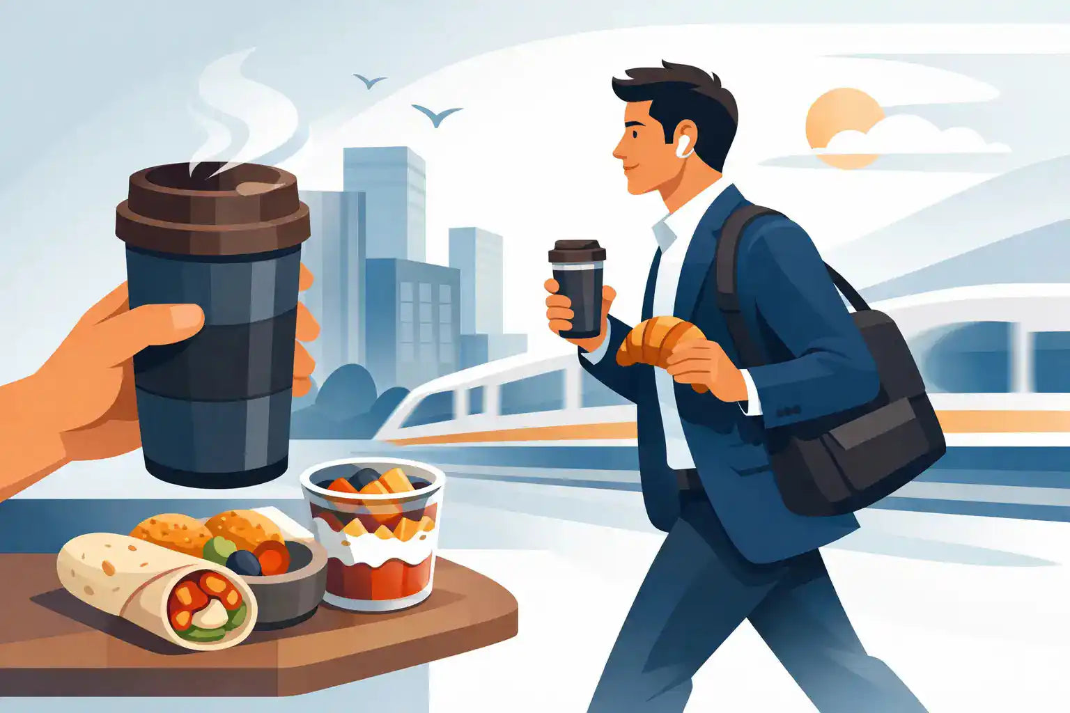 Portable Breakfast for Commuters Who Need Coffee